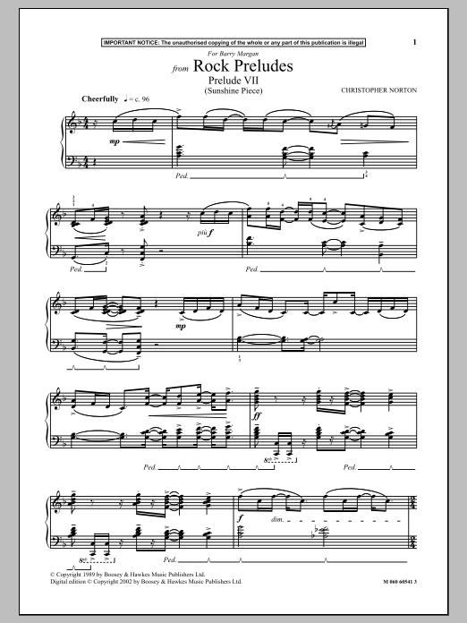 Preview Christopher Norton Prelude VII (Sunshine Piece) (from Rock Preludes) Rock sheet music, notes and chords for Piano, SKU: 90374 sheet music, piano notes, chords, guitar tabs, score, transpose, transcribe, how to play, guide, download, learn, tutorial, progression, song, artist, awards, billboard, mtv, vh1, tour, single, album, release