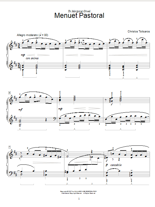 Preview Christos Tsitsaros Menuet Pastoral World sheet music, notes and chords for Educational Piano, SKU: 58732 sheet music, piano notes, chords, guitar tabs, score, transpose, transcribe, how to play, guide, download, learn, tutorial, progression, song, artist, awards, billboard, mtv, vh1, tour, single, album, release