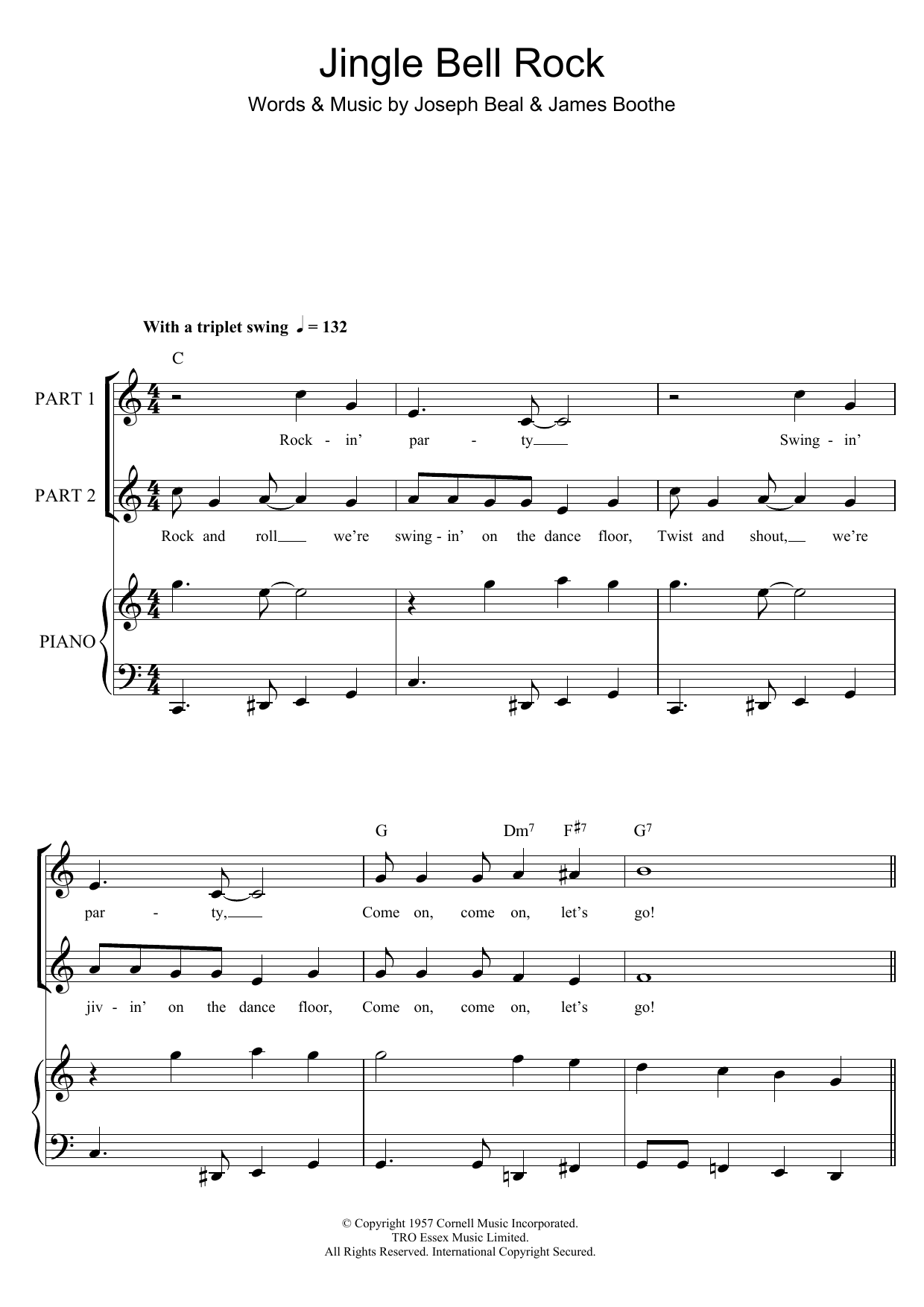 Download Chubby Checker Jingle Bell Rock sheet music and printable PDF score & Rock N Roll music notes