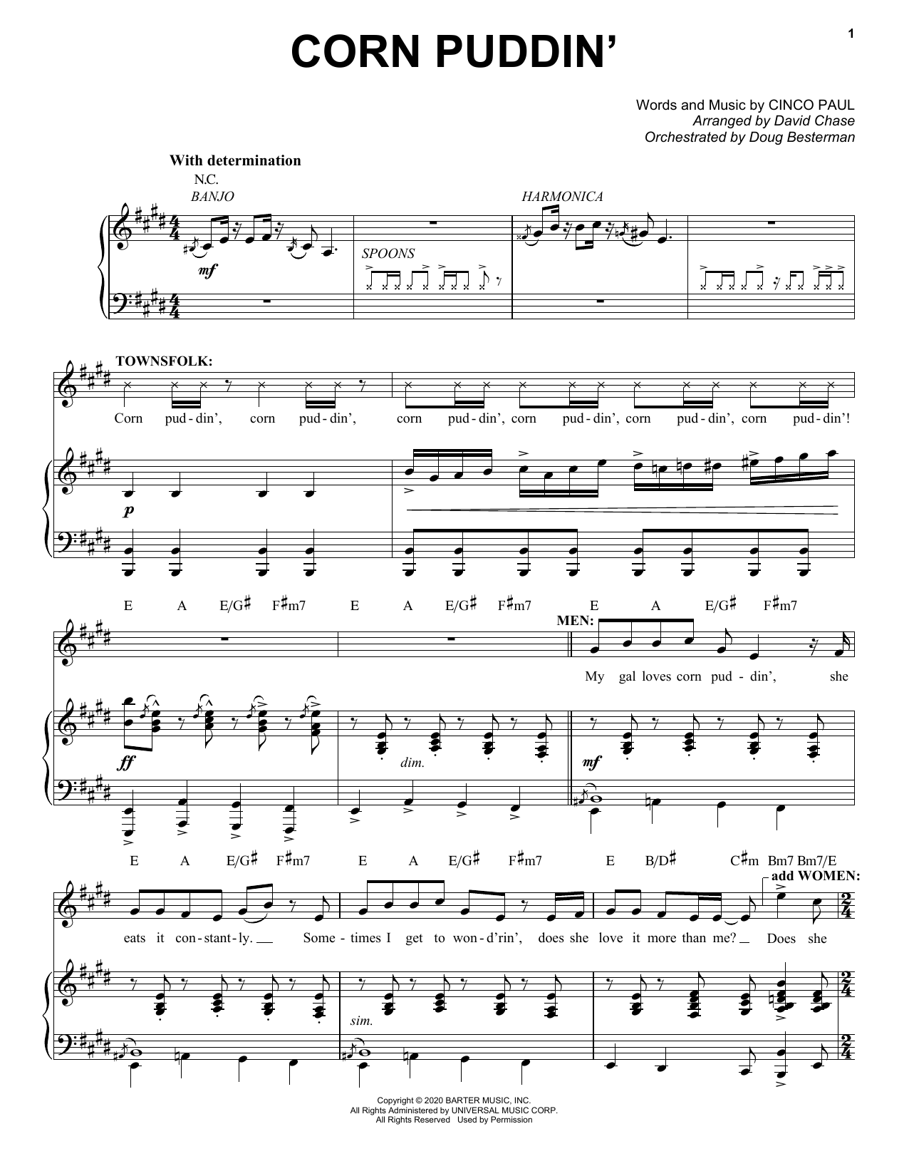 Cinco Paul Corn Puddin' (from Schmigadoon!) Sheet Music & Chords for Piano & Vocal - Download or Print PDF