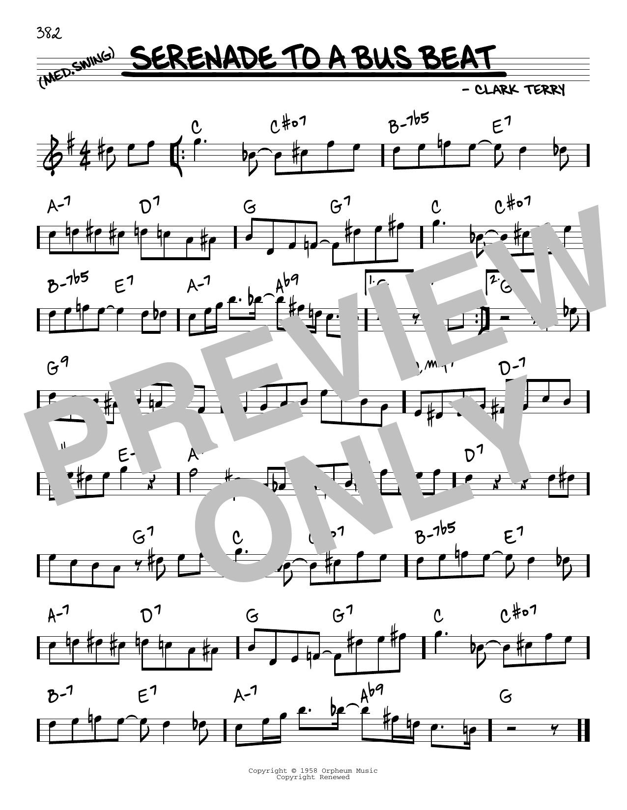 Download Clark Terry Serenade To A Bus Beat sheet music and printable PDF score & Jazz music notes