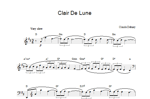 Download Claude Debussy Clair De Lune sheet music and printable PDF score & Classical music notes