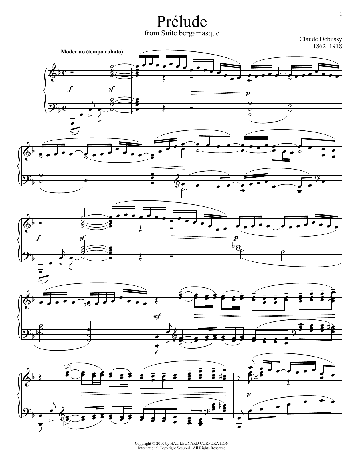 Download Claude Debussy Prelude sheet music and printable PDF score & Post-1900 music notes