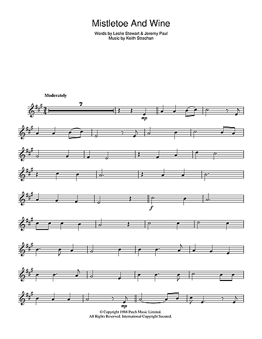 Download Cliff Richard Mistletoe And Wine sheet music and printable PDF score & Pop music notes