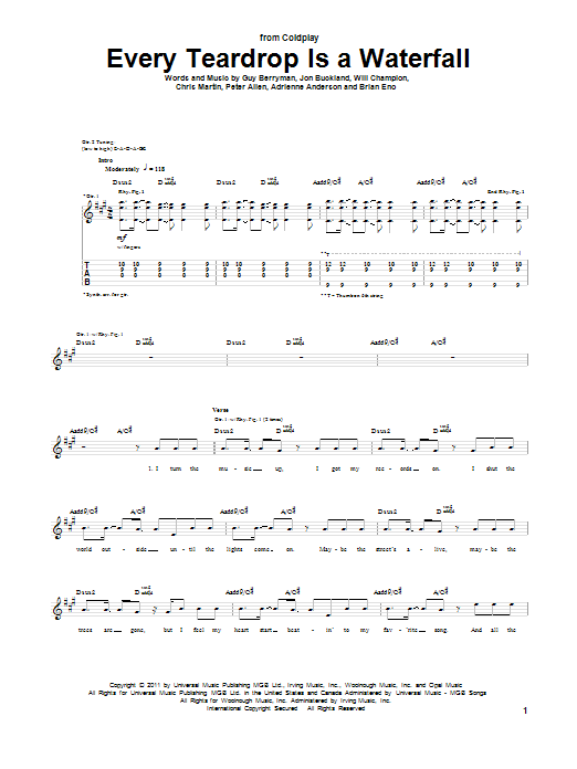 Preview Coldplay Every Teardrop Is A Waterfall Pop sheet music, notes and chords for Violin, SKU: 114350 sheet music, piano notes, chords, guitar tabs, score, transpose, transcribe, how to play, guide, download, learn, tutorial, progression, song, artist, awards, billboard, mtv, vh1, tour, single, album, release