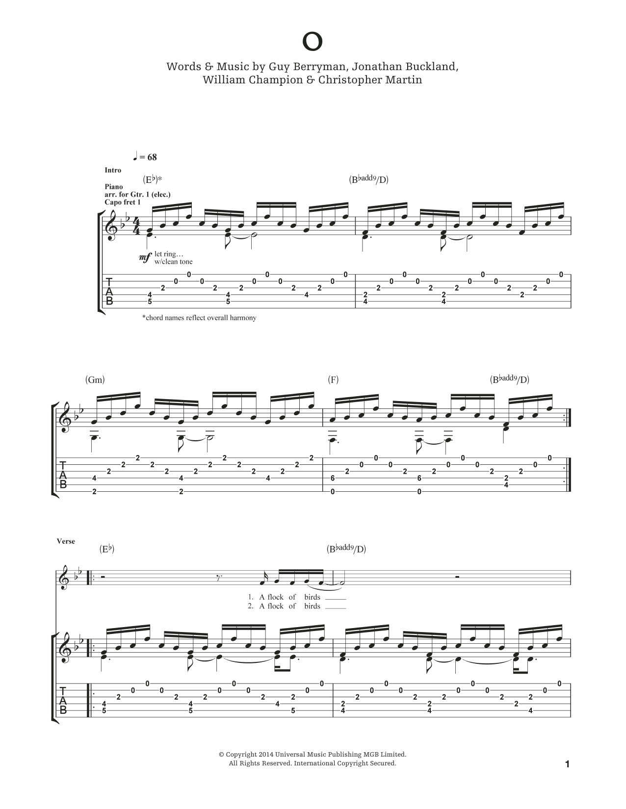 "O" Sheet Music | Download Printable PDF Score | How To Play On Piano, Vocal & SKU 118831