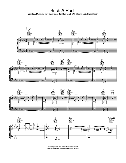 Preview Coldplay Such A Rush Rock sheet music, notes and chords for Lyrics & Chords, SKU: 107898 sheet music, piano notes, chords, guitar tabs, score, transpose, transcribe, how to play, guide, download, learn, tutorial, progression, song, artist, awards, billboard, mtv, vh1, tour, single, album, release
