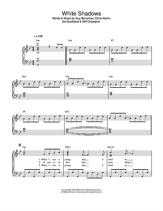 Preview Coldplay White Shadows Pop sheet music, notes and chords for Guitar Tab, SKU: 32266 Download Coldplay White Shadows sheet music and printable PDF score & Pop music notes