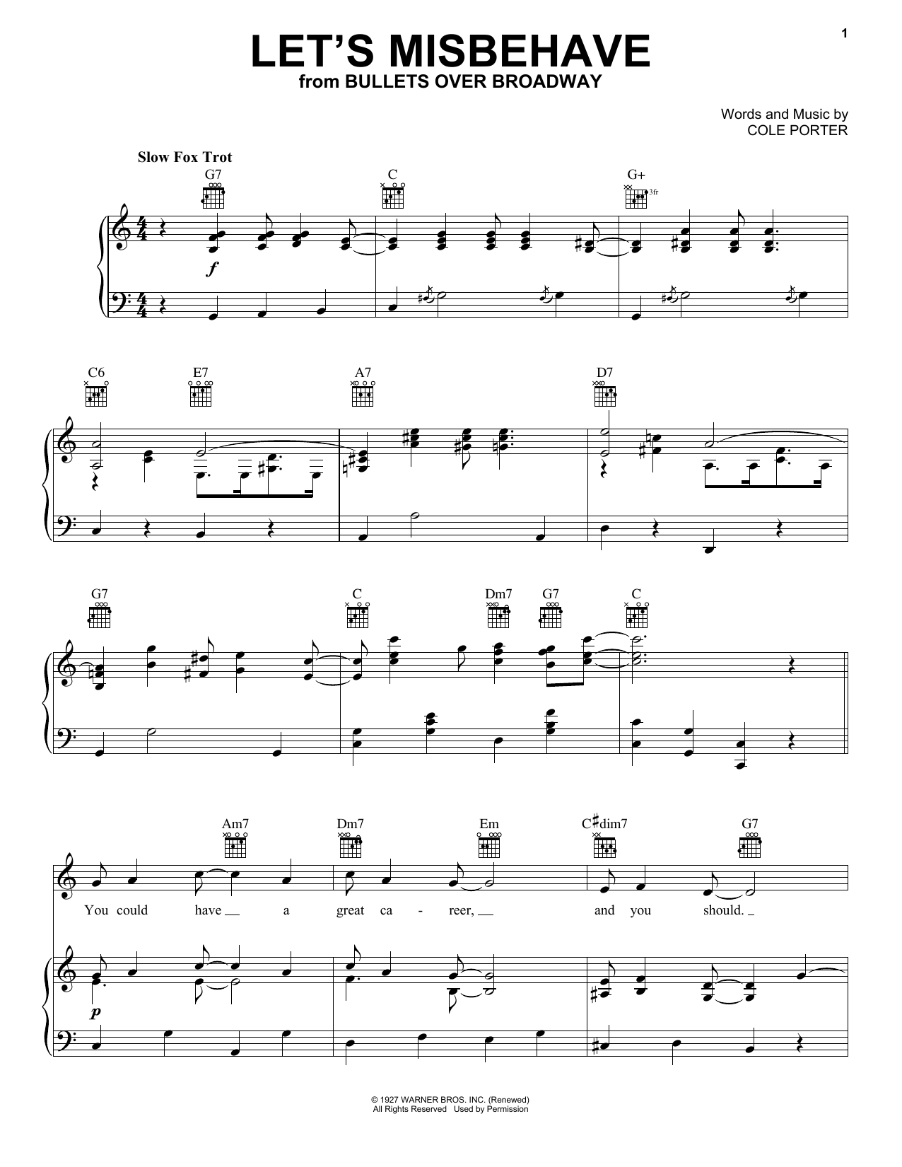 Download Cole Porter Let's Misbehave sheet music and printable PDF score & Jazz music notes