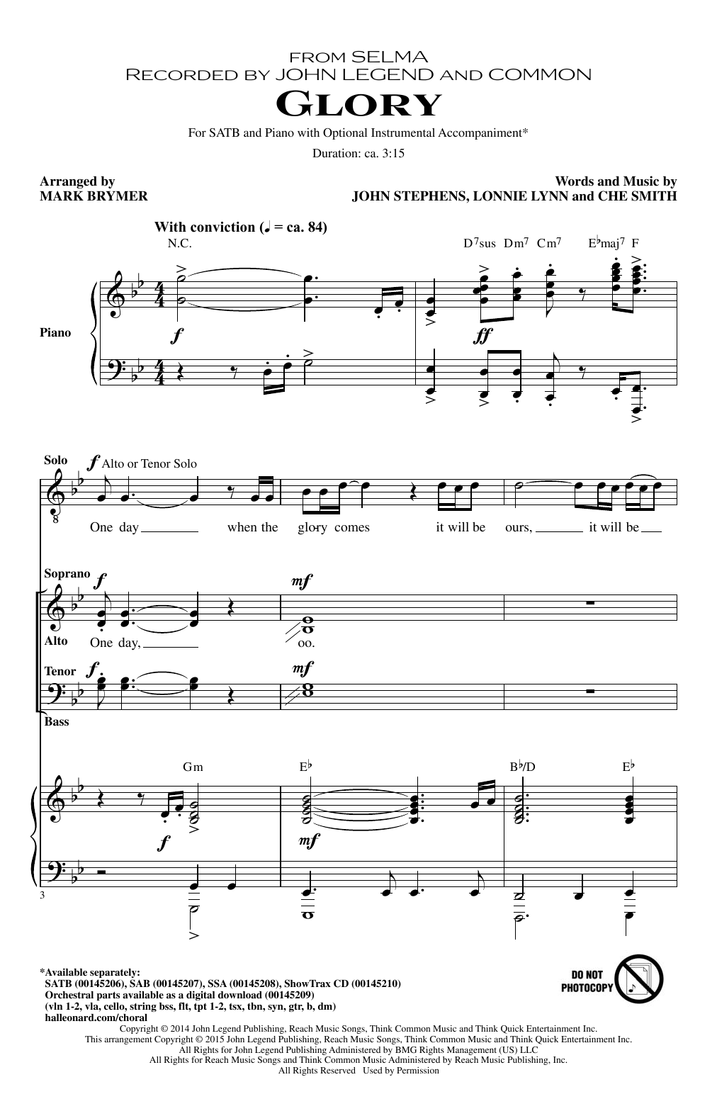 Preview Common & John Legend Glory (arr. Mark Brymer) Pop sheet music, notes and chords for SAB, SKU: 162639 sheet music, piano notes, chords, guitar tabs, score, transpose, transcribe, how to play, guide, download, learn, tutorial, progression, song, artist, awards, billboard, mtv, vh1, tour, single, album, release