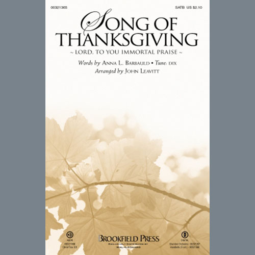 Conrad Kocher Song Of Thanksgiving (arr. John Leav profile image