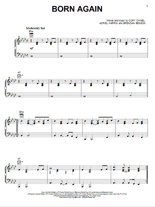 Cory Chisel And The Wandering Sons Born Again Sheet Music & Chords for Piano, Vocal & Guitar (Right-Hand Melody) - Download or Print PDF