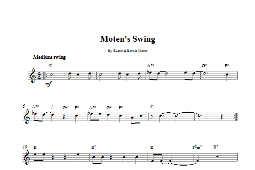 Download Bennie Moten Moten's Swing sheet music and printable PDF score & Jazz music notes