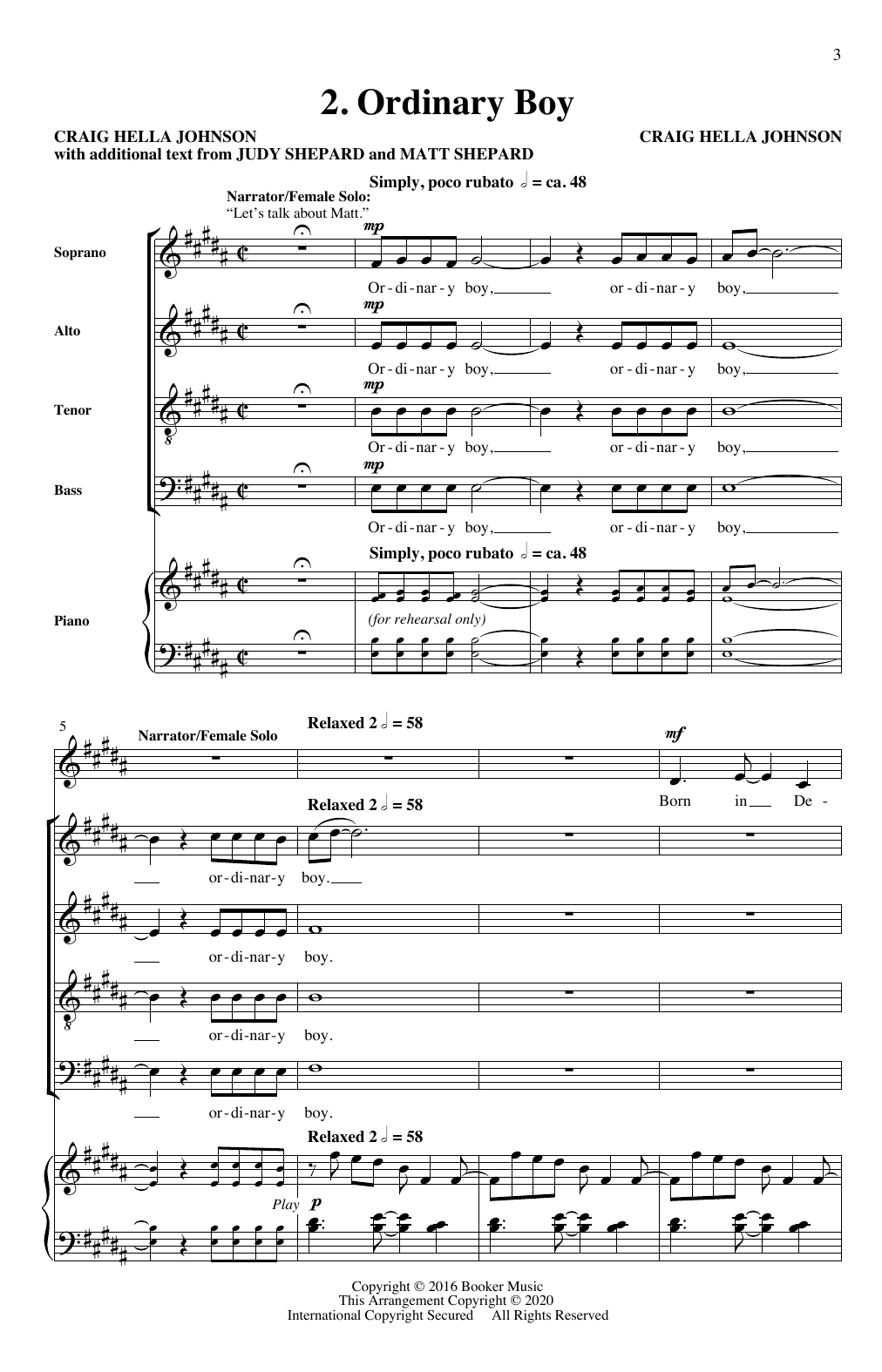 Download Craig Hella Johnson Considering Matthew Shepard: A Choral Suite sheet music and printable PDF score & Festival music notes