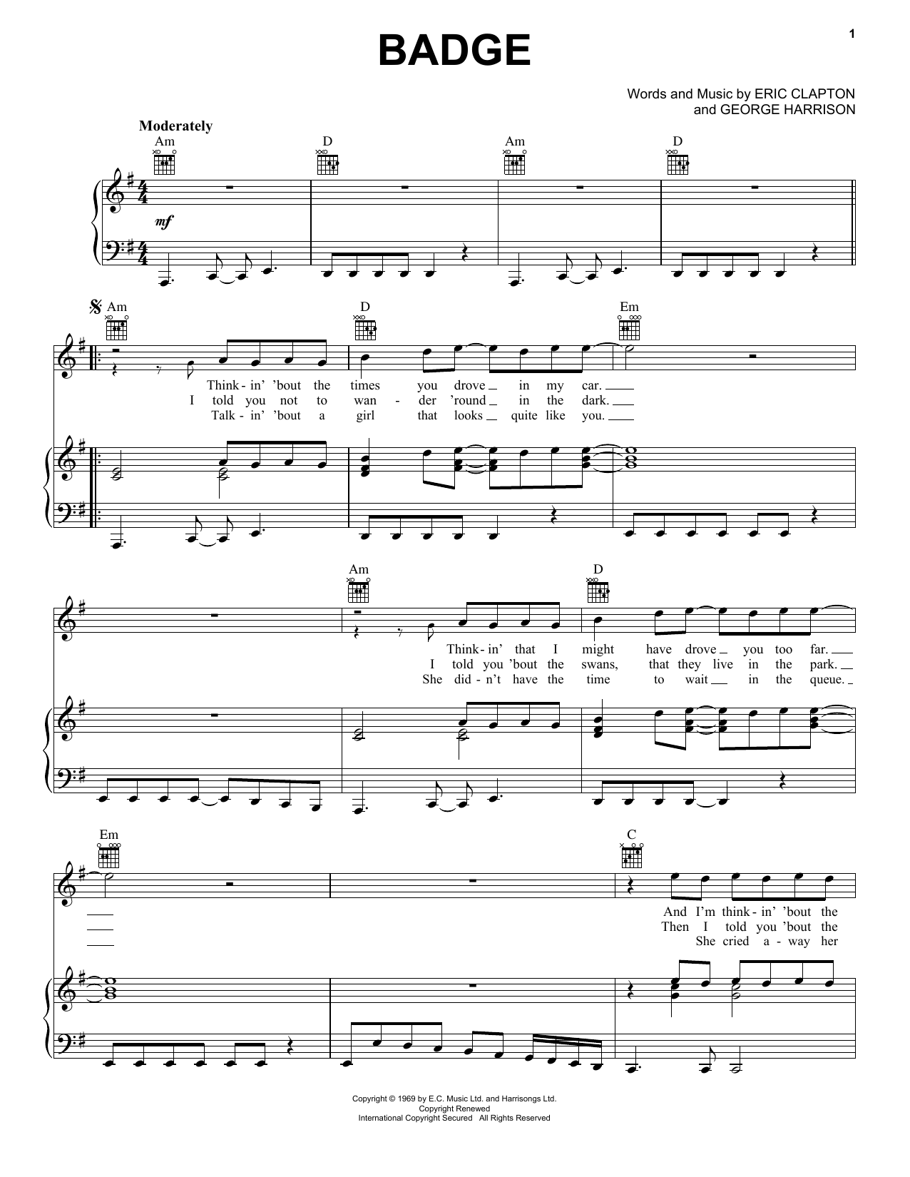 Preview Cream Badge Pop sheet music, notes and chords for Piano, Vocal & Guitar (Right-Hand Melody), SKU: 18240 sheet music, piano notes, chords, guitar tabs, score, transpose, transcribe, how to play, guide, download, learn, tutorial, progression, song, artist, awards, billboard, mtv, vh1, tour, single, album, release