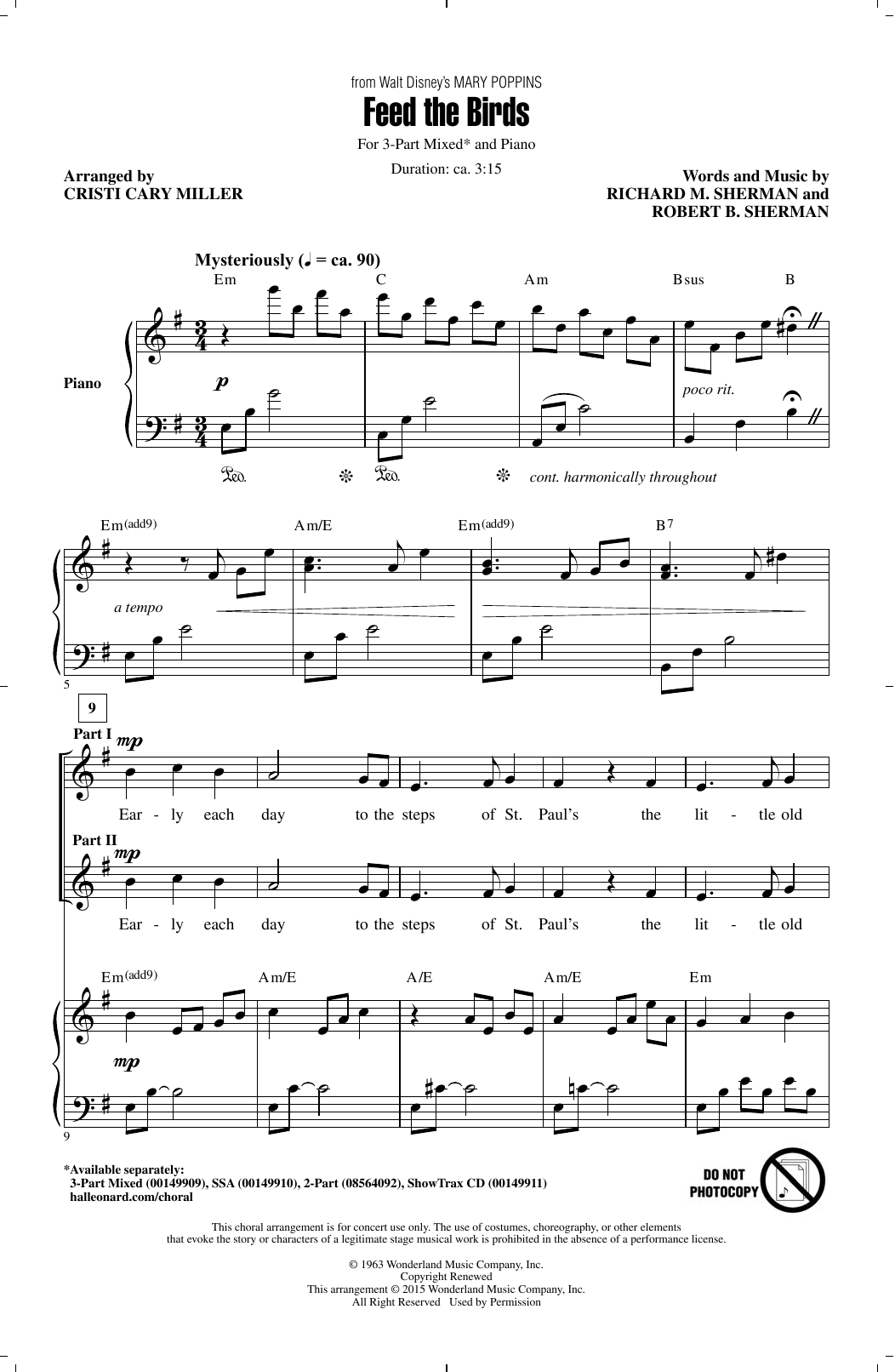 Preview Cristi Cary Miller Feed The Birds Children sheet music, notes and chords for 3-Part Mixed, SKU: 160579 sheet music, piano notes, chords, guitar tabs, score, transpose, transcribe, how to play, guide, download, learn, tutorial, progression, song, artist, awards, billboard, mtv, vh1, tour, single, album, release