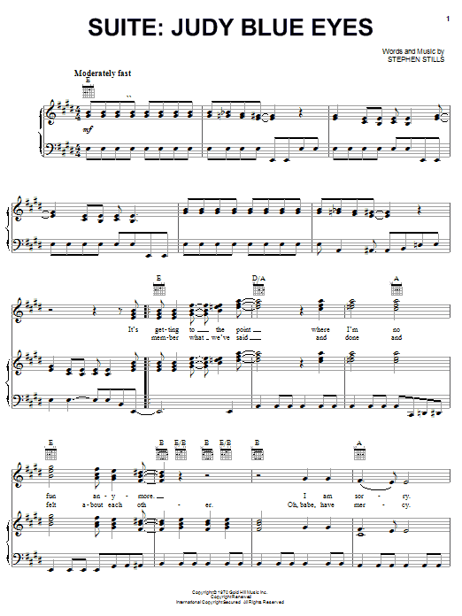 Preview Crosby, Stills & Nash Suite: Judy Blue Eyes Pop sheet music, notes and chords for Easy Guitar, SKU: 21889 sheet music, piano notes, chords, guitar tabs, score, transpose, transcribe, how to play, guide, download, learn, tutorial, progression, song, artist, awards, billboard, mtv, vh1, tour, single, album, release