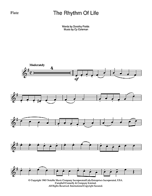 Preview Cy Coleman The Rhythm Of Life (from Sweet Charity) Musicals sheet music, notes and chords for Alto Saxophone, SKU: 114556 sheet music, piano notes, chords, guitar tabs, score, transpose, transcribe, how to play, guide, download, learn, tutorial, progression, song, artist, awards, billboard, mtv, vh1, tour, single, album, release