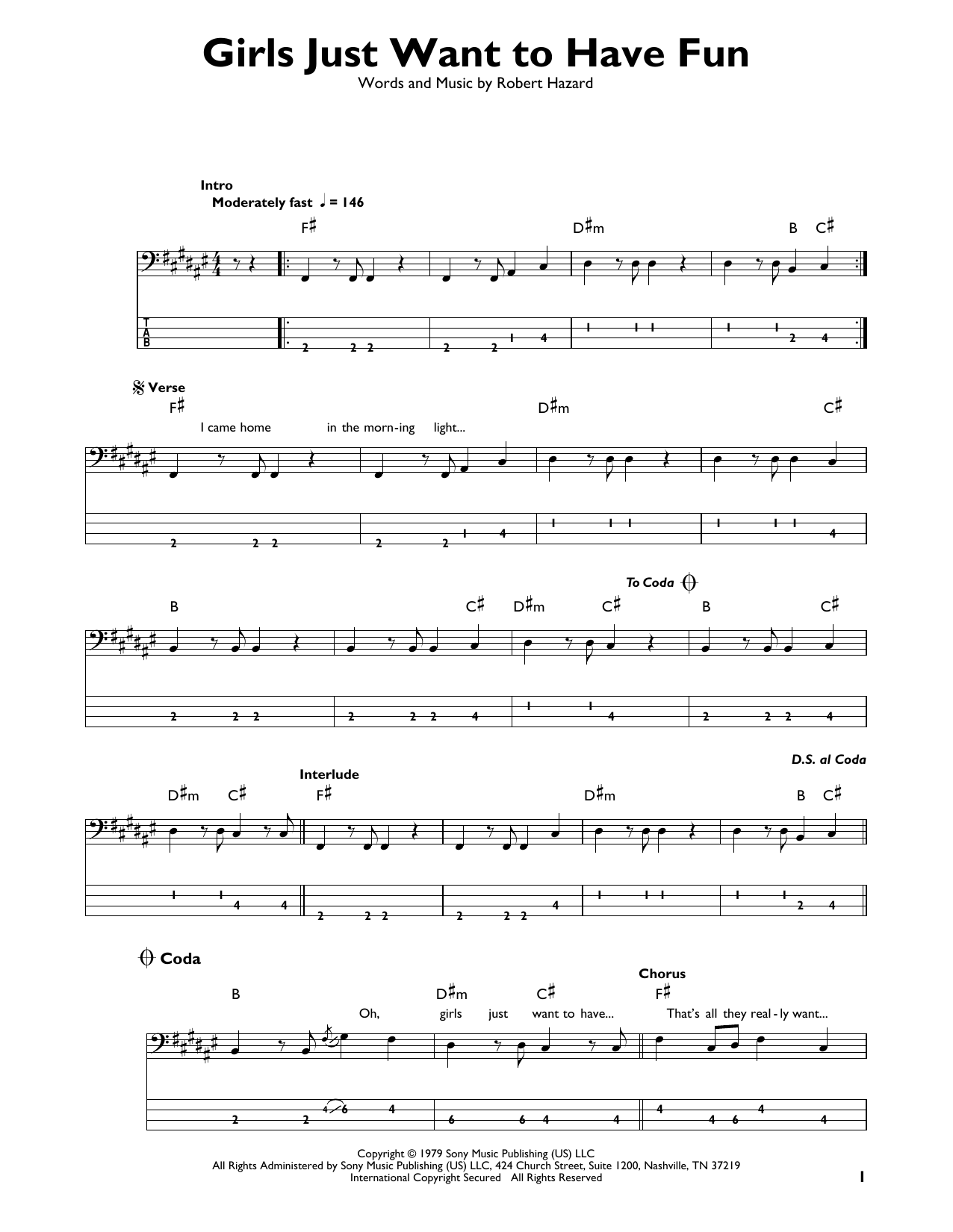 Cyndi Lauper Girls Just Want To Have Fun Sheet Music Download Printable Pop Pdf Score How 