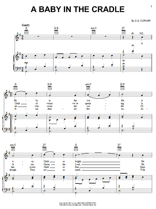 Preview D.G. Corner A Baby In The Cradle Winter sheet music, notes and chords for Ukulele, SKU: 160704 sheet music, piano notes, chords, guitar tabs, score, transpose, transcribe, how to play, guide, download, learn, tutorial, progression, song, artist, awards, billboard, mtv, vh1, tour, single, album, release