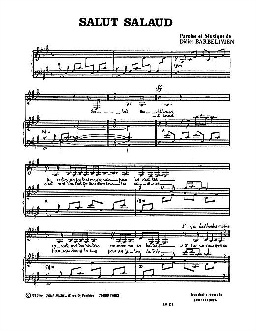 Preview Dalida Salut Salaud Pop sheet music, notes and chords for Piano & Vocal, SKU: 114505 sheet music, piano notes, chords, guitar tabs, score, transpose, transcribe, how to play, guide, download, learn, tutorial, progression, song, artist, awards, billboard, mtv, vh1, tour, single, album, release