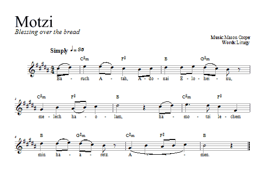 Preview Dan Nichols Motzi Religious sheet music, notes and chords for Melody Line, Lyrics & Chords, SKU: 66631 Download Dan Nichols Motzi sheet music and printable PDF score & Religious music notes
