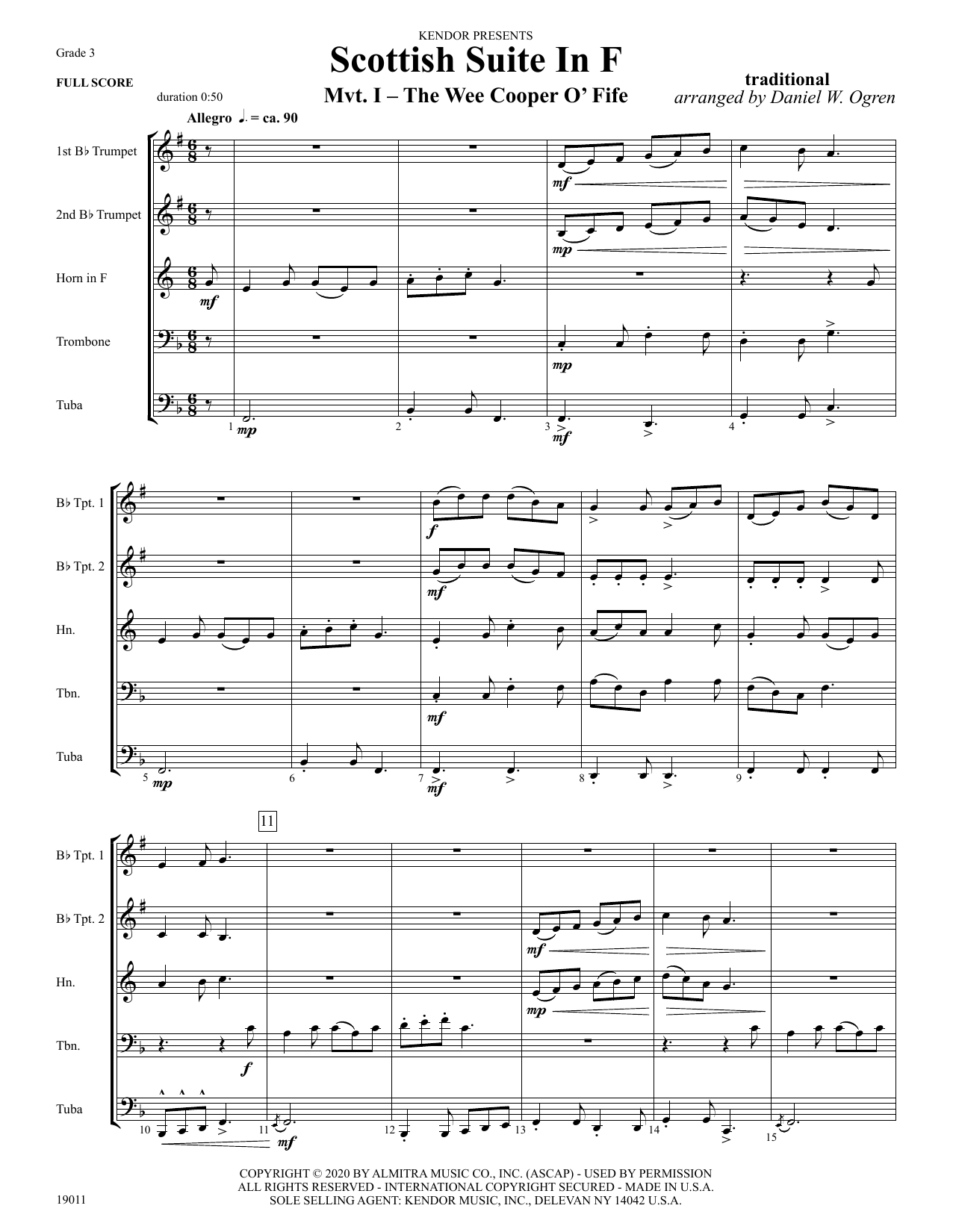 Preview Daniel W. Ogren Scottish Suite In F - Full Score Concert sheet music, notes and chords for Brass Ensemble, SKU: 458146 Download Daniel W. Ogren Scottish Suite In F - Full Score sheet music and printable PDF score & Concert music notes