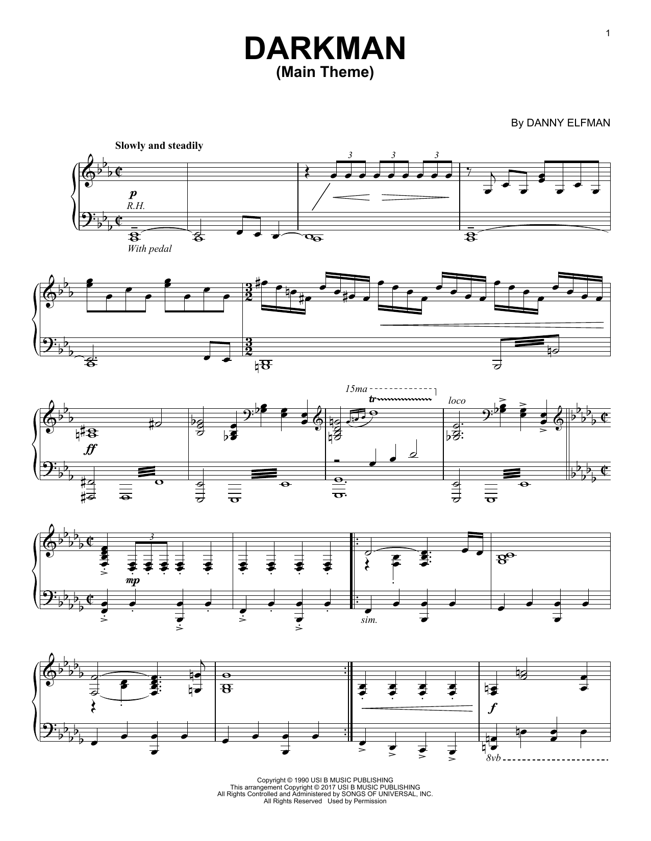 Download Danny Elfman Darkman sheet music and printable PDF score & Classical music notes