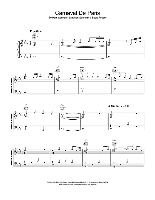 Preview Dario G Carnaval de Paris (World Cup '98) World sheet music, notes and chords for Piano & Guitar, SKU: 17981 sheet music, piano notes, chords, guitar tabs, score, transpose, transcribe, how to play, guide, download, learn, tutorial, progression, song, artist, awards, billboard, mtv, vh1, tour, single, album, release