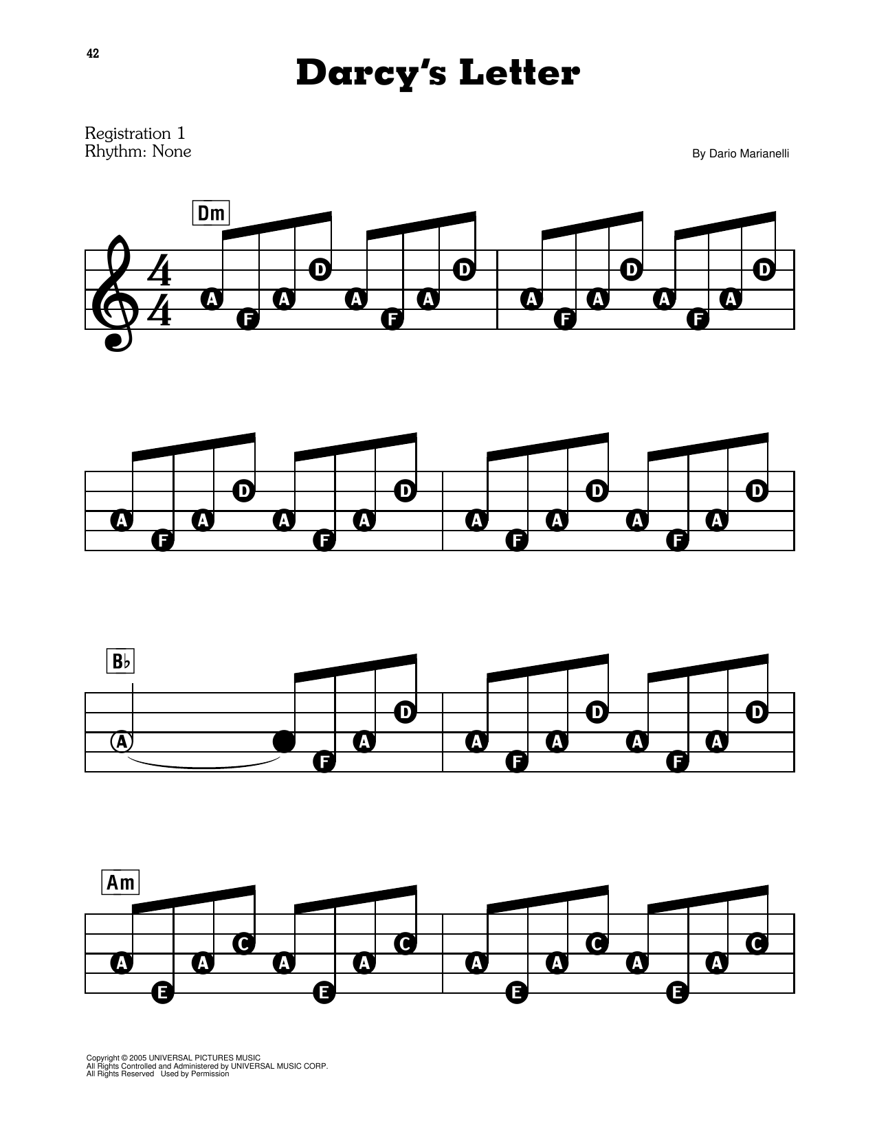 Download Dario Marianelli Darcy's Letter sheet music and printable PDF score & Film and TV music notes