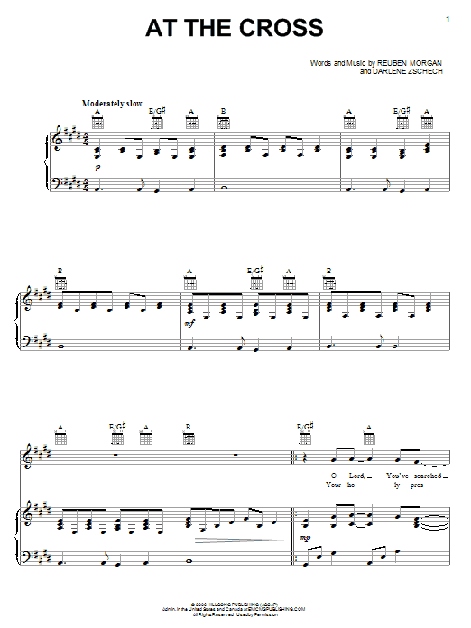 Preview Darlene Zschech At The Cross Pop sheet music, notes and chords for Piano, Vocal & Guitar (Right-Hand Melody), SKU: 66643 Download Darlene Zschech At The Cross sheet music and printable PDF score & Pop music notes