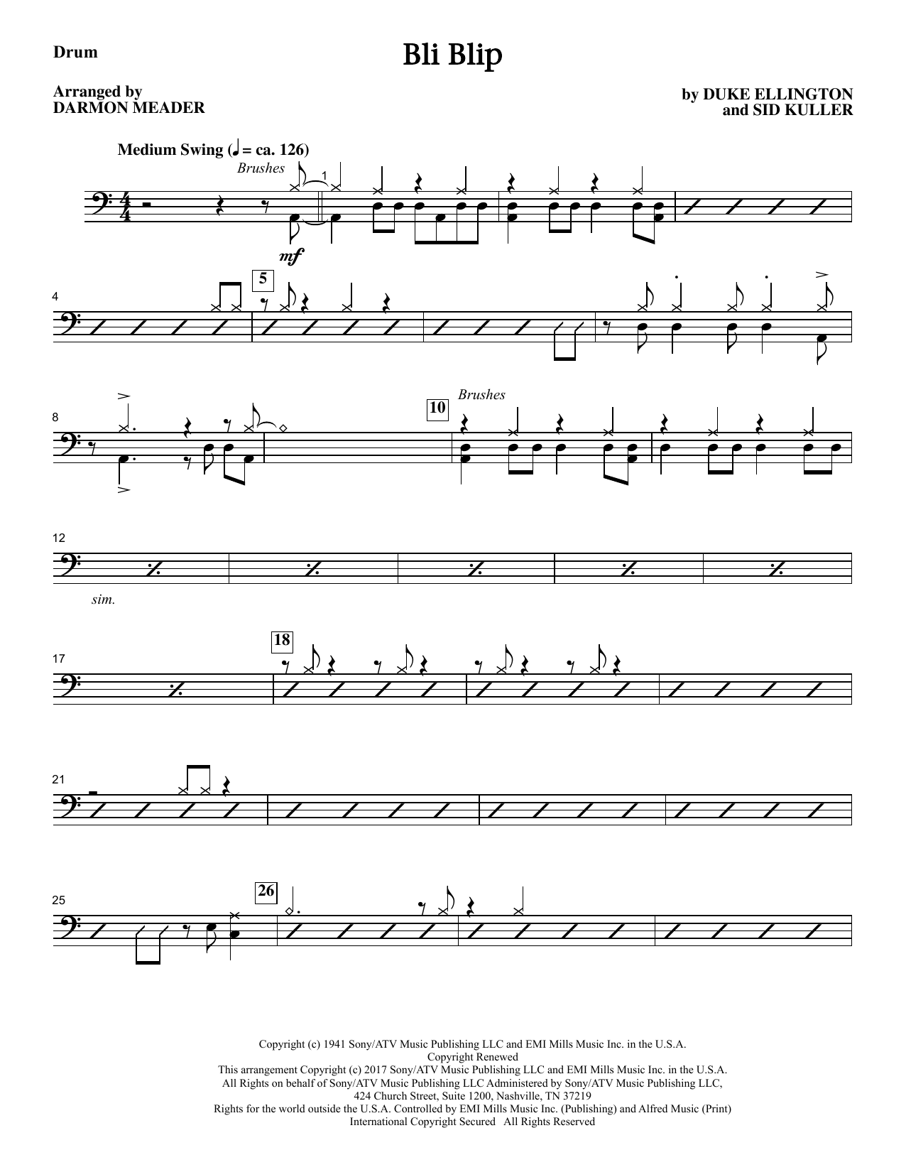 Download Darmon Meader Bli-blip - Drums sheet music and printable PDF score & Jazz music notes