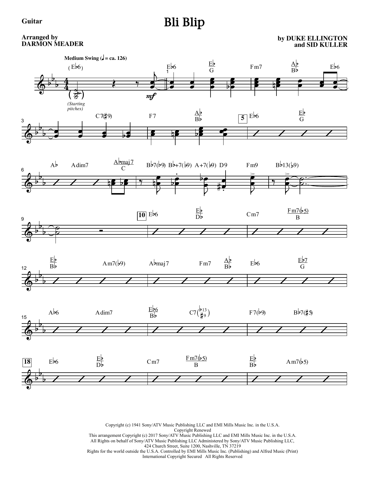 Download Darmon Meader Bli-blip - Guitar sheet music and printable PDF score & Jazz music notes