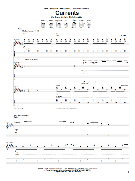 Preview Dashboard Confessional Currents Rock sheet music, notes and chords for Guitar Tab, SKU: 59001 sheet music, piano notes, chords, guitar tabs, score, transpose, transcribe, how to play, guide, download, learn, tutorial, progression, song, artist, awards, billboard, mtv, vh1, tour, single, album, release