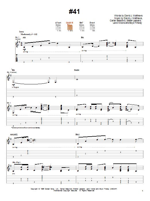 Preview Dave Matthews & Tim Reynolds #41 Rock sheet music, notes and chords for Guitar Tab, SKU: 72443 sheet music, piano notes, chords, guitar tabs, score, transpose, transcribe, how to play, guide, download, learn, tutorial, progression, song, artist, awards, billboard, mtv, vh1, tour, single, album, release