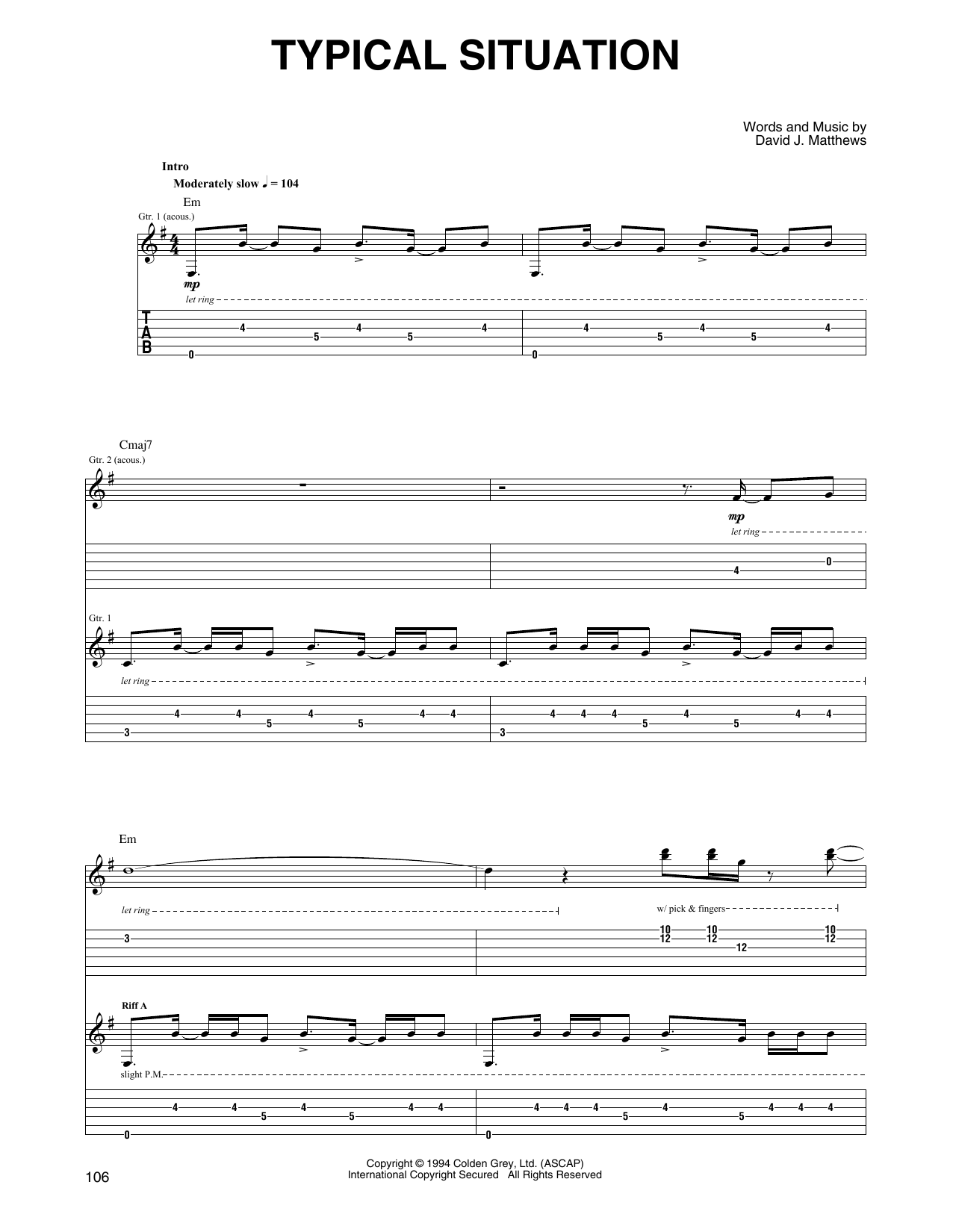 Preview Dave Matthews & Tim Reynolds Typical Situation Rock sheet music, notes and chords for Guitar Tab, SKU: 72449 sheet music, piano notes, chords, guitar tabs, score, transpose, transcribe, how to play, guide, download, learn, tutorial, progression, song, artist, awards, billboard, mtv, vh1, tour, single, album, release