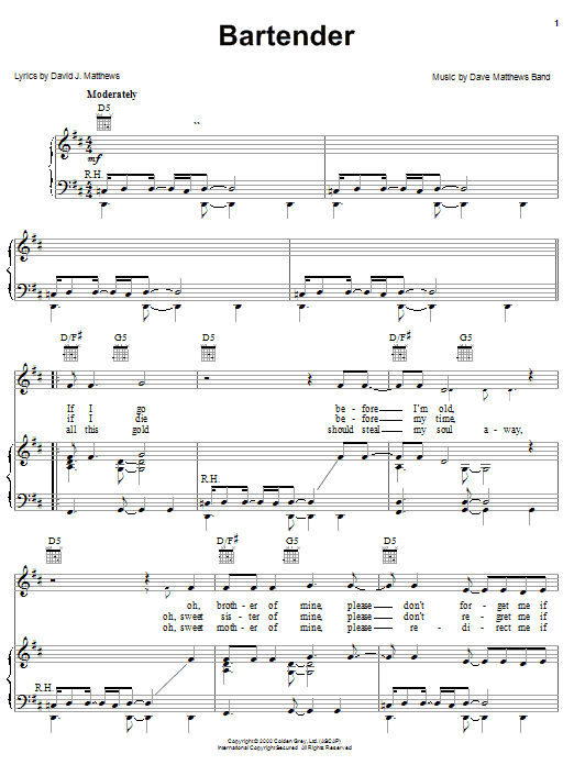 Preview Dave Matthews Band Bartender Rock sheet music, notes and chords for Guitar Tab, SKU: 72464 sheet music, piano notes, chords, guitar tabs, score, transpose, transcribe, how to play, guide, download, learn, tutorial, progression, song, artist, awards, billboard, mtv, vh1, tour, single, album, release
