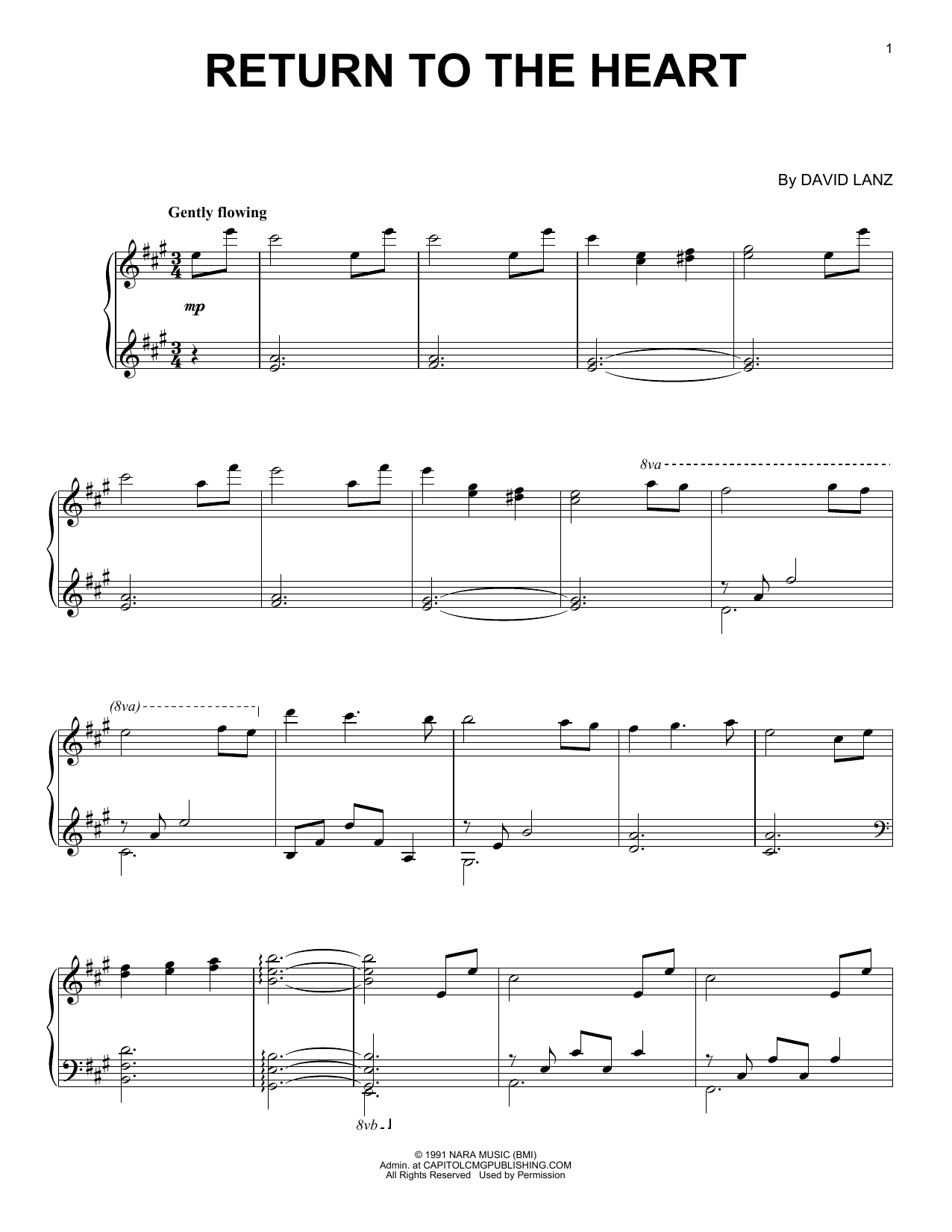 David Lanz Return To The Heart Sheet Music & Chords for Piano - Download or Print PDF