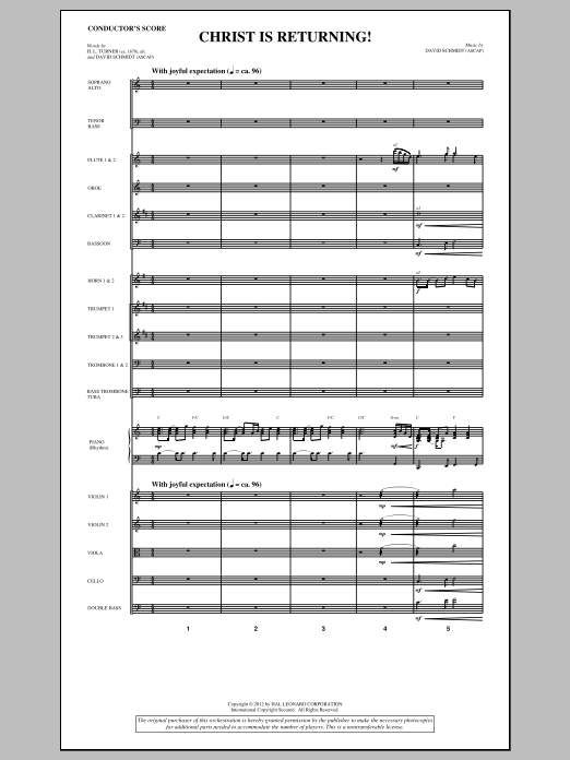 David Schmidt Christ Is Returning! - Score Sheet Music & Chords for Choir Instrumental Pak - Download or Print PDF