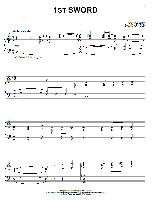 Preview David Arnold 1st Sword Rock sheet music, notes and chords for Piano, SKU: 80824 sheet music, piano notes, chords, guitar tabs, score, transpose, transcribe, how to play, guide, download, learn, tutorial, progression, song, artist, awards, billboard, mtv, vh1, tour, single, album, release