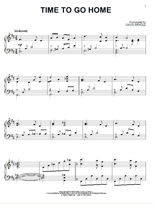 Preview David Arnold Time To Go Home Pop sheet music, notes and chords for Piano, SKU: 80819 sheet music, piano notes, chords, guitar tabs, score, transpose, transcribe, how to play, guide, download, learn, tutorial, progression, song, artist, awards, billboard, mtv, vh1, tour, single, album, release
