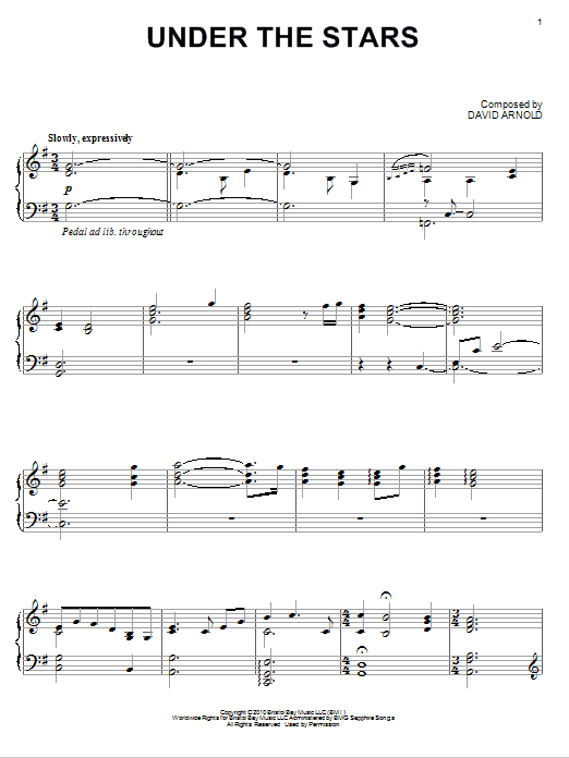 Preview David Arnold Under The Stars Pop sheet music, notes and chords for Piano, SKU: 80830 sheet music, piano notes, chords, guitar tabs, score, transpose, transcribe, how to play, guide, download, learn, tutorial, progression, song, artist, awards, billboard, mtv, vh1, tour, single, album, release