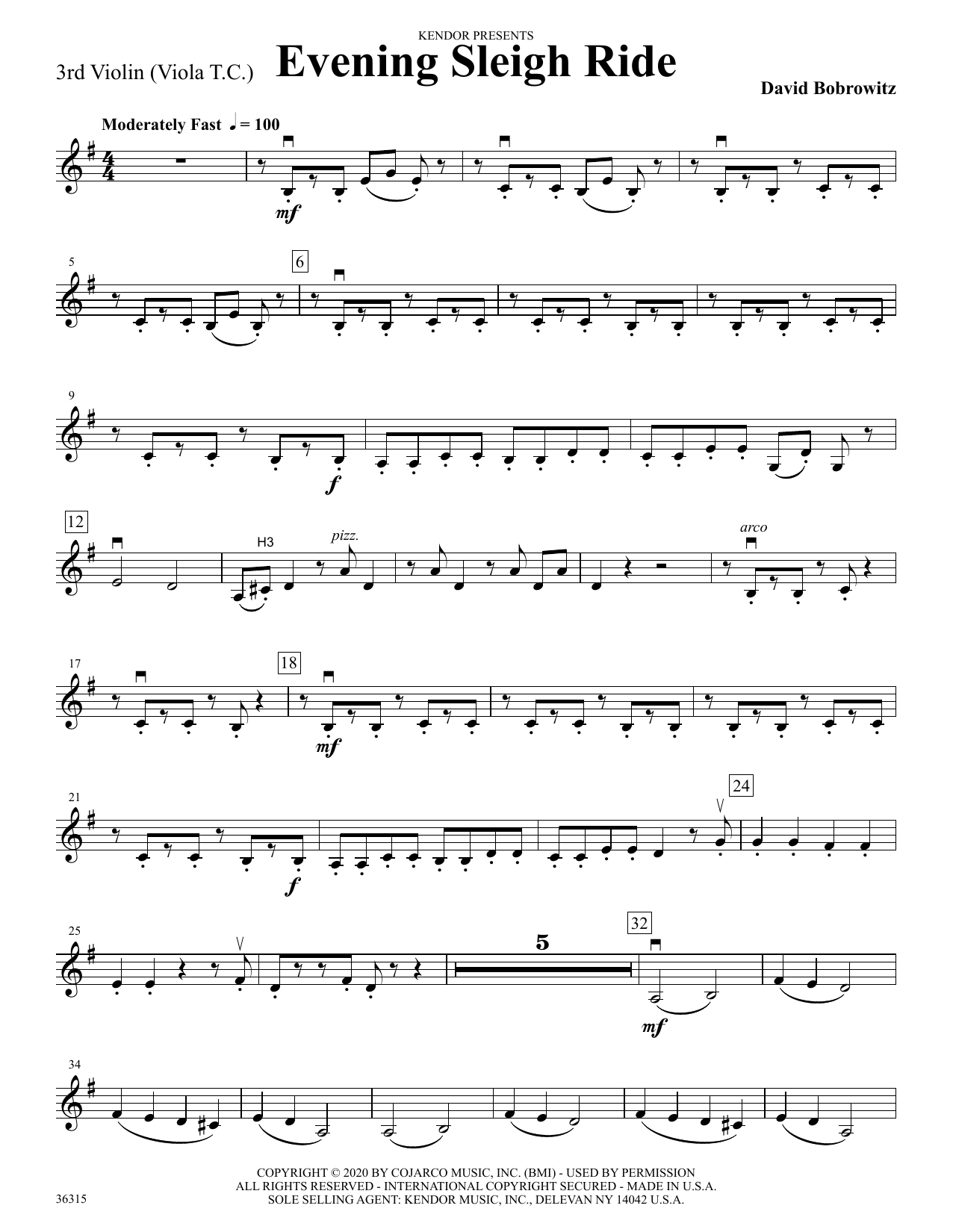 Preview David Bobrowitz Evening Sleigh Ride - 3rd Violin Holiday sheet music, notes and chords for Orchestra, SKU: 458272 Download David Bobrowitz Evening Sleigh Ride - 3rd Violin sheet music and printable PDF score & Holiday music notes