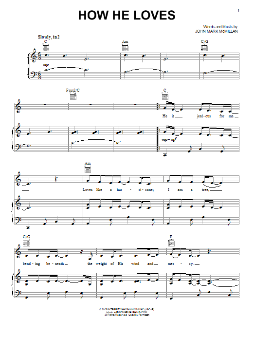 Preview David Crowder Band How He Loves Pop sheet music, notes and chords for Easy Guitar Tab, SKU: 81989 Download David Crowder Band How He Loves sheet music and printable PDF score & Pop music notes