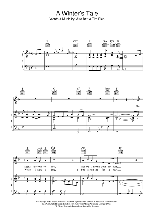 Preview David Essex A Winter's Tale Pop sheet music, notes and chords for Lyrics & Chords, SKU: 108613 sheet music, piano notes, chords, guitar tabs, score, transpose, transcribe, how to play, guide, download, learn, tutorial, progression, song, artist, awards, billboard, mtv, vh1, tour, single, album, release