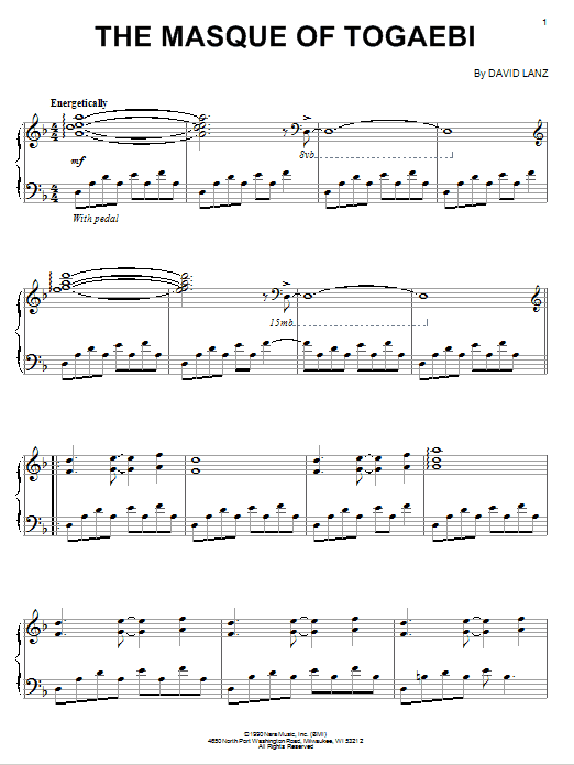 Preview David Lanz The Masque Of Togaebi New Age sheet music, notes and chords for Piano, SKU: 74768 sheet music, piano notes, chords, guitar tabs, score, transpose, transcribe, how to play, guide, download, learn, tutorial, progression, song, artist, awards, billboard, mtv, vh1, tour, single, album, release