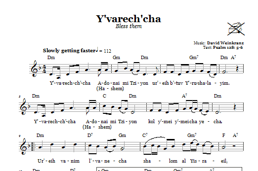 Download David Weinkranz Y'varech'cha (Bless Them) sheet music and printable PDF score & Religious music notes
