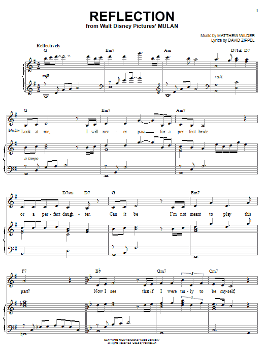 Preview David Zippel Reflection Pop sheet music, notes and chords for Piano & Vocal, SKU: 21600 sheet music, piano notes, chords, guitar tabs, score, transpose, transcribe, how to play, guide, download, learn, tutorial, progression, song, artist, awards, billboard, mtv, vh1, tour, single, album, release