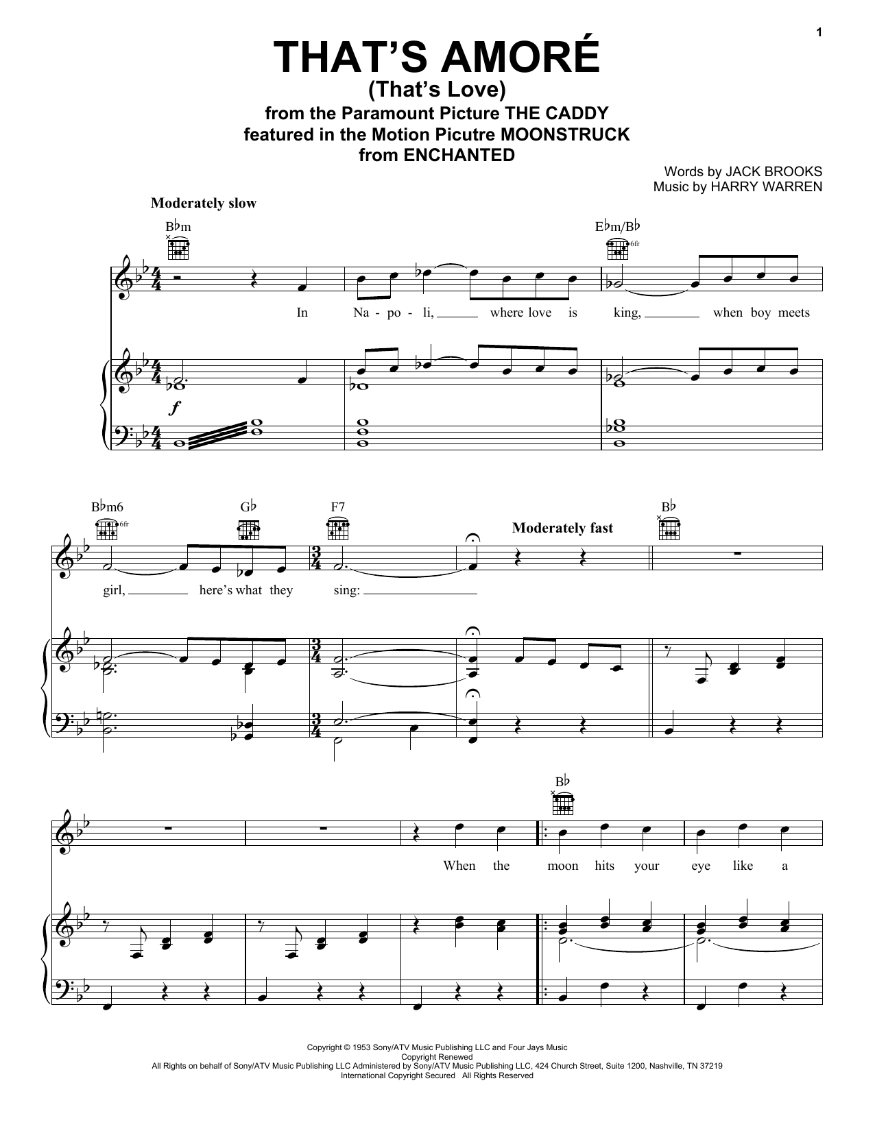Preview Dean Martin That's Amore (That's Love) Love sheet music, notes and chords for Trumpet Duet, SKU: 409327 sheet music, piano notes, chords, guitar tabs, score, transpose, transcribe, how to play, guide, download, learn, tutorial, progression, song, artist, awards, billboard, mtv, vh1, tour, single, album, release