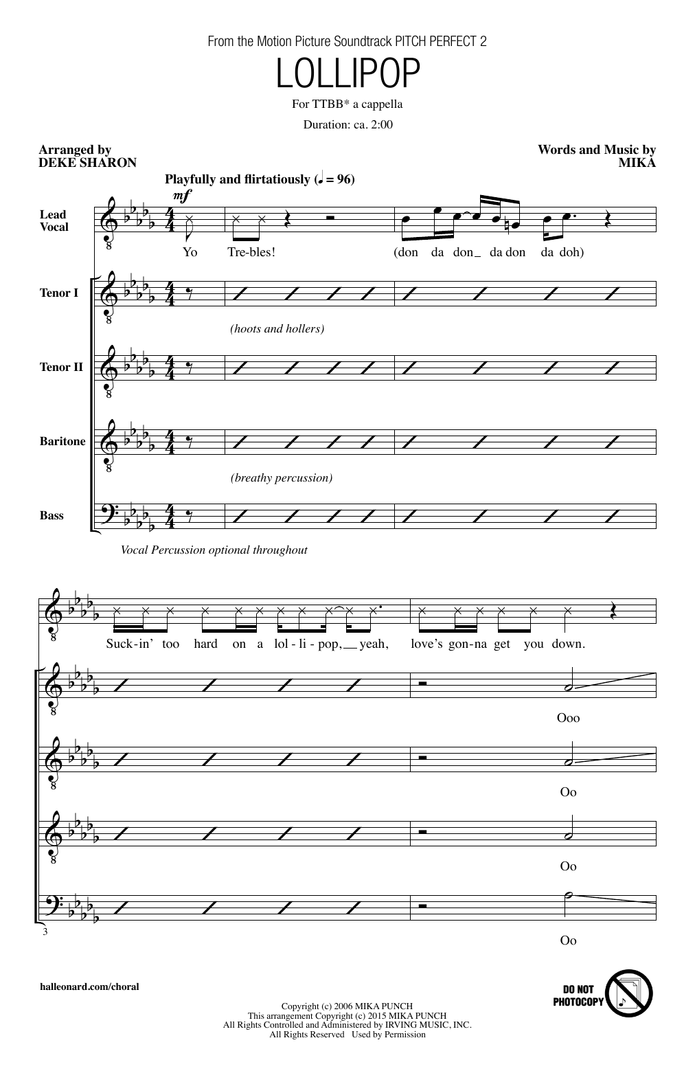 Preview Deke Sharon Lollipop Pop sheet music, notes and chords for TTBB, SKU: 160469 sheet music, piano notes, chords, guitar tabs, score, transpose, transcribe, how to play, guide, download, learn, tutorial, progression, song, artist, awards, billboard, mtv, vh1, tour, single, album, release